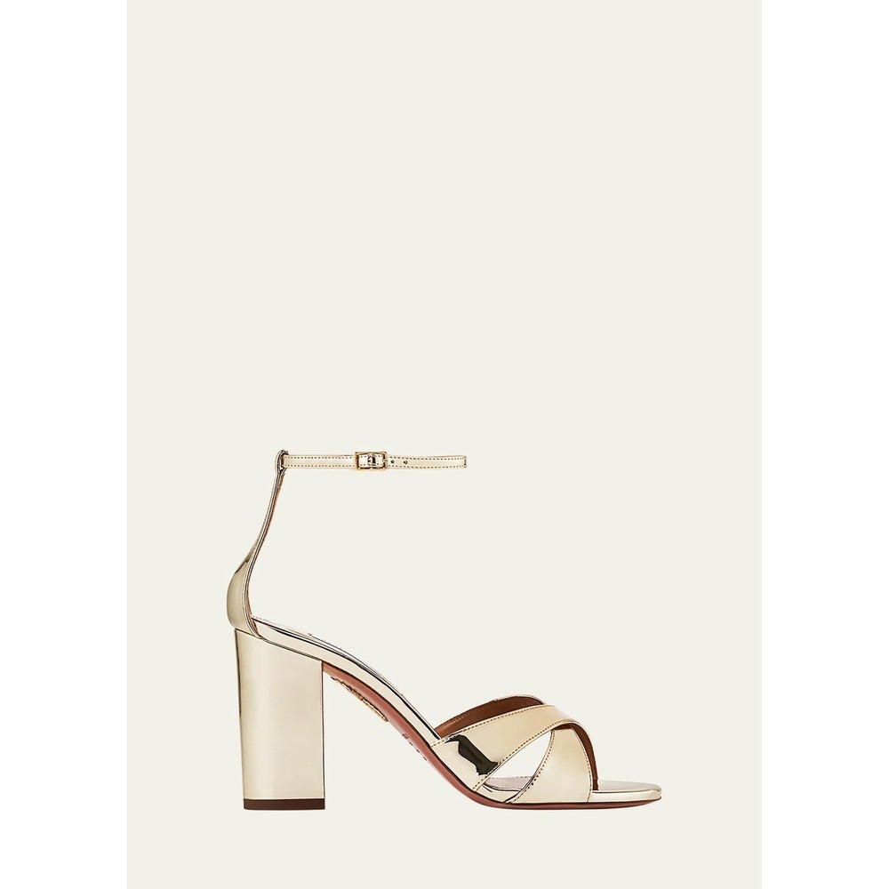 Aquazzura Divine Gold Metallic Crisscross Platform‎ Sandals Brand New $895. Sz 9